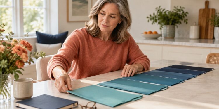Mature saver arranging a row of folders to plan a Treasury bill maturity ladder